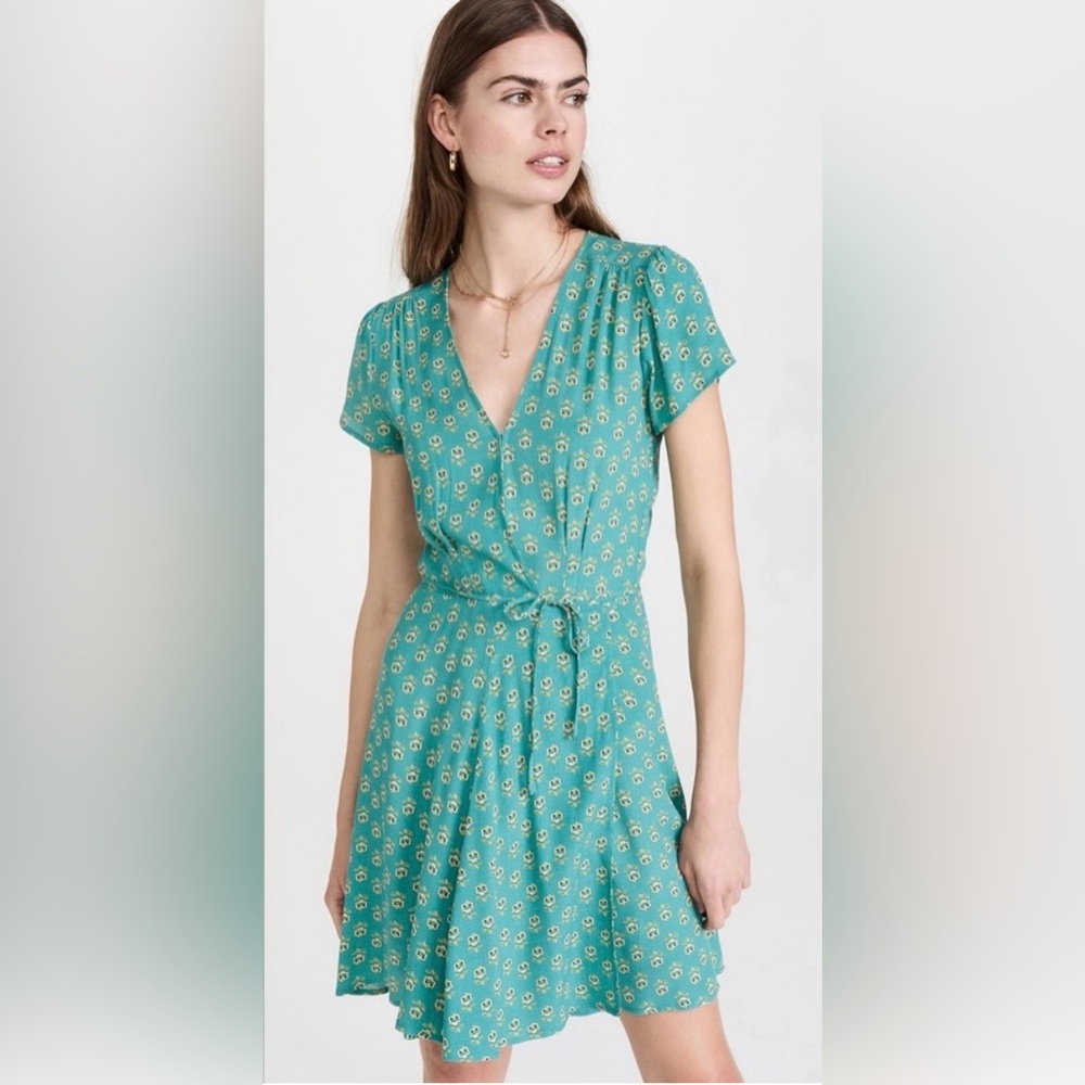 Revolve ROLLA’S Teal Cleo Emmylou Wrap Dress Large NWT